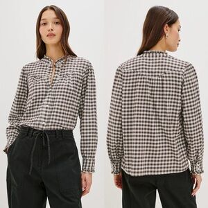 Rails Allana Check Blouse In Chocolate Chip Brown Size XL $198